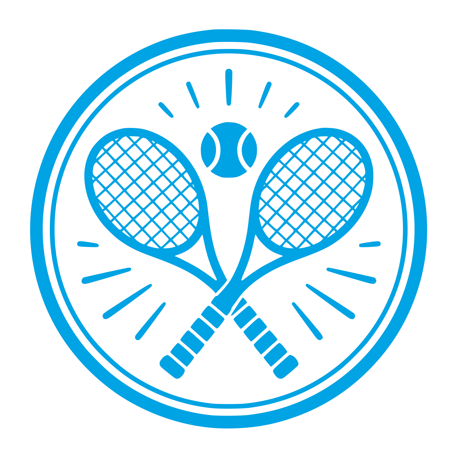 Crossed Tennis Rackets Circle Logo #00a3e4