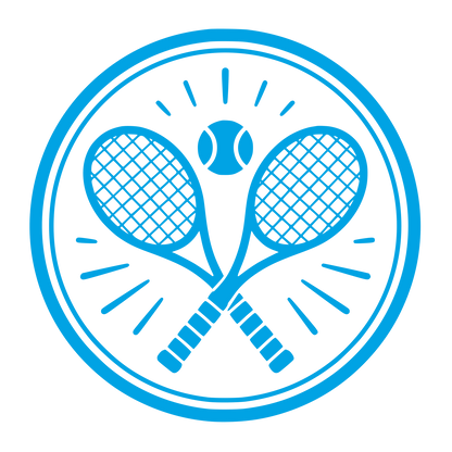 Crossed Tennis Rackets Circle Logo #00a3e4