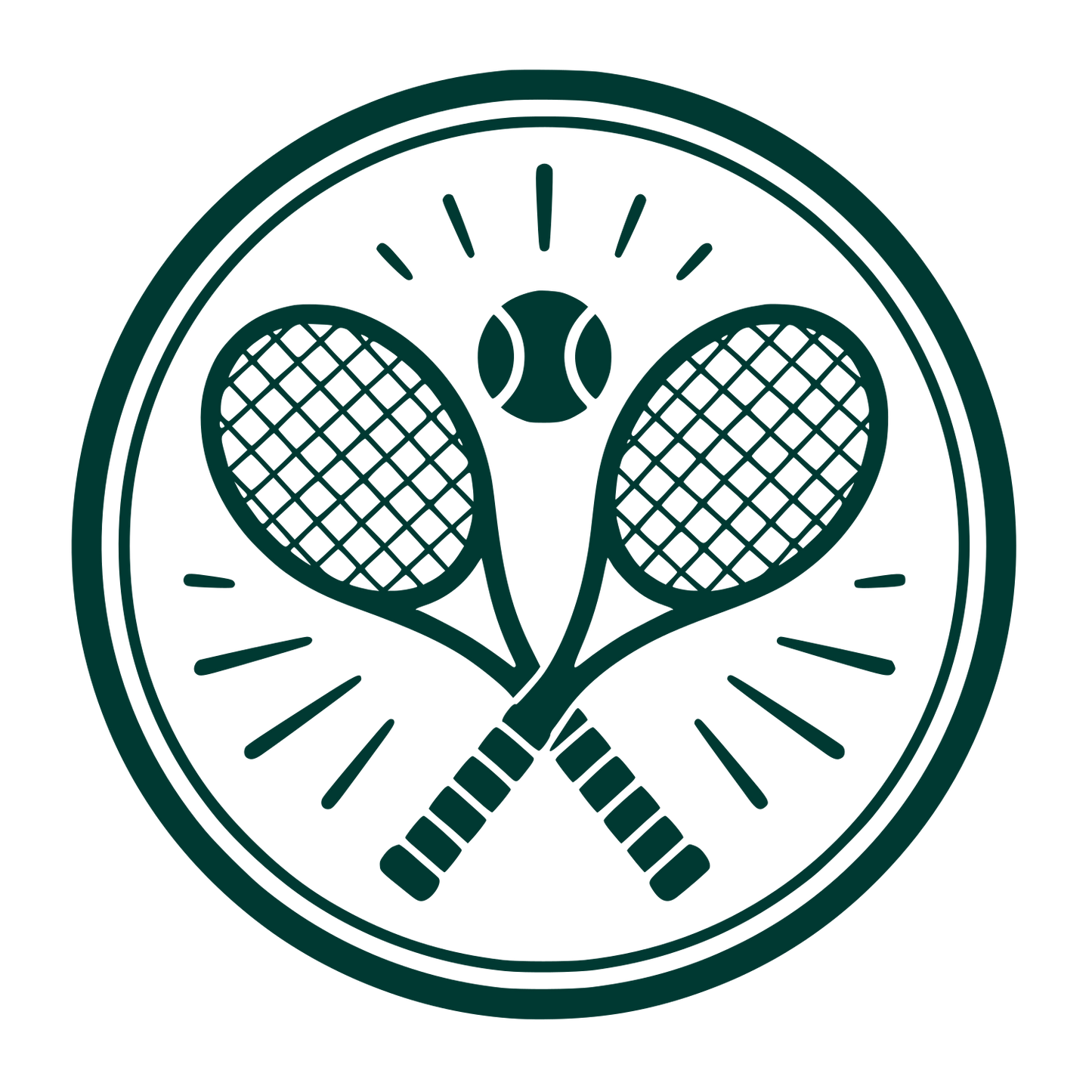 Crossed Tennis Rackets Circle Logo #003932
