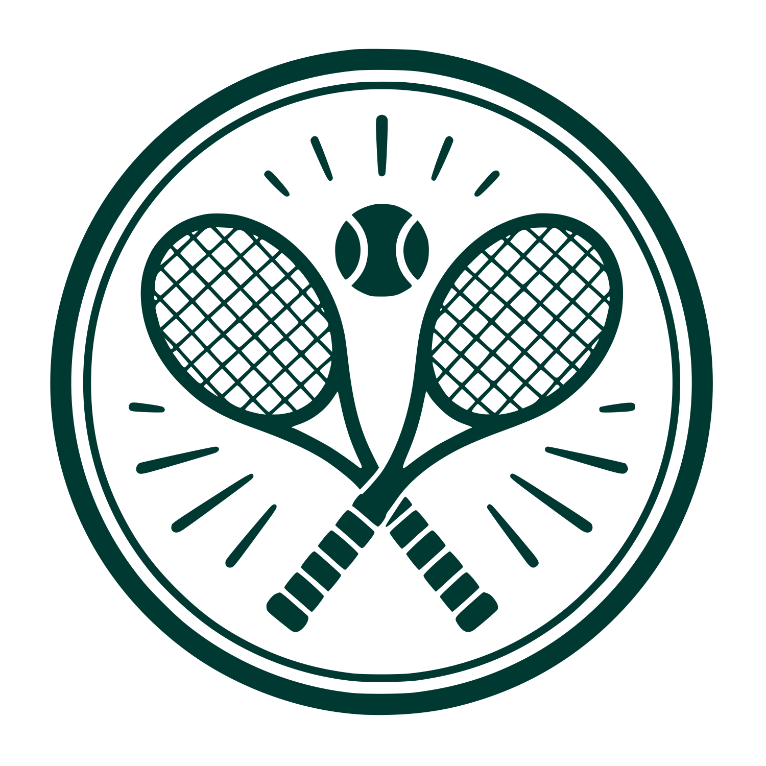 Crossed Tennis Rackets Circle Logo #003932