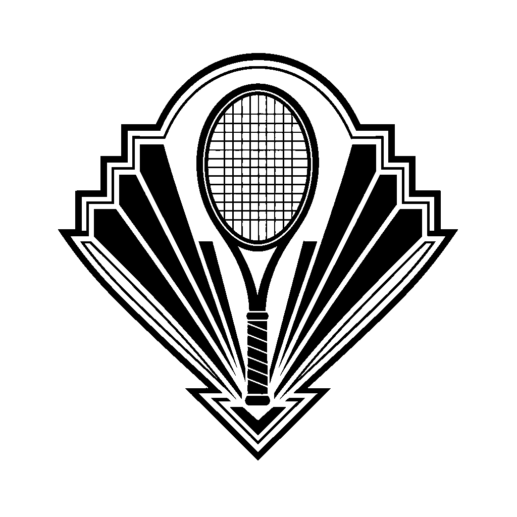 Art Deco Tennis Racket Logo