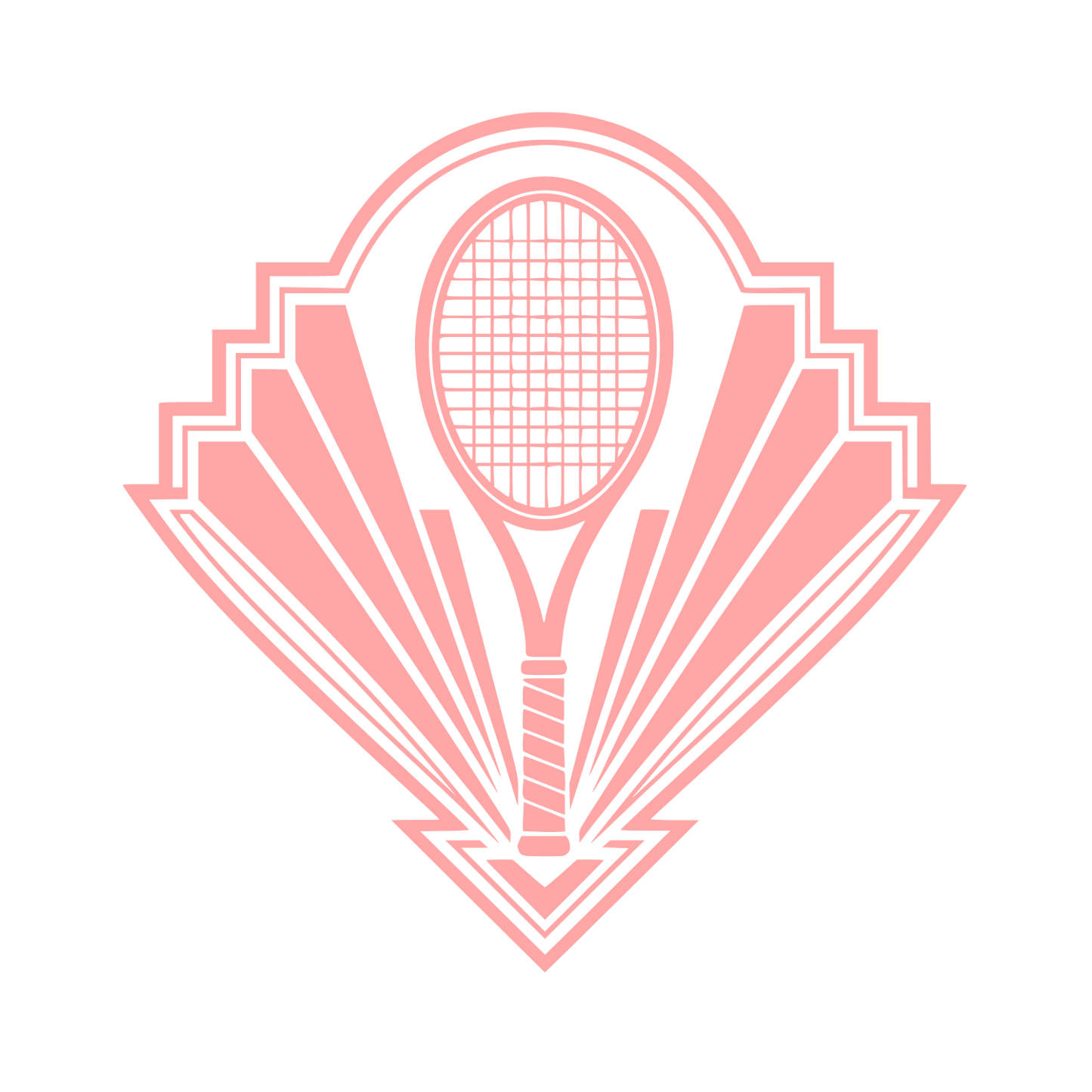 Art Deco Tennis Racket Logo #ffa6a6