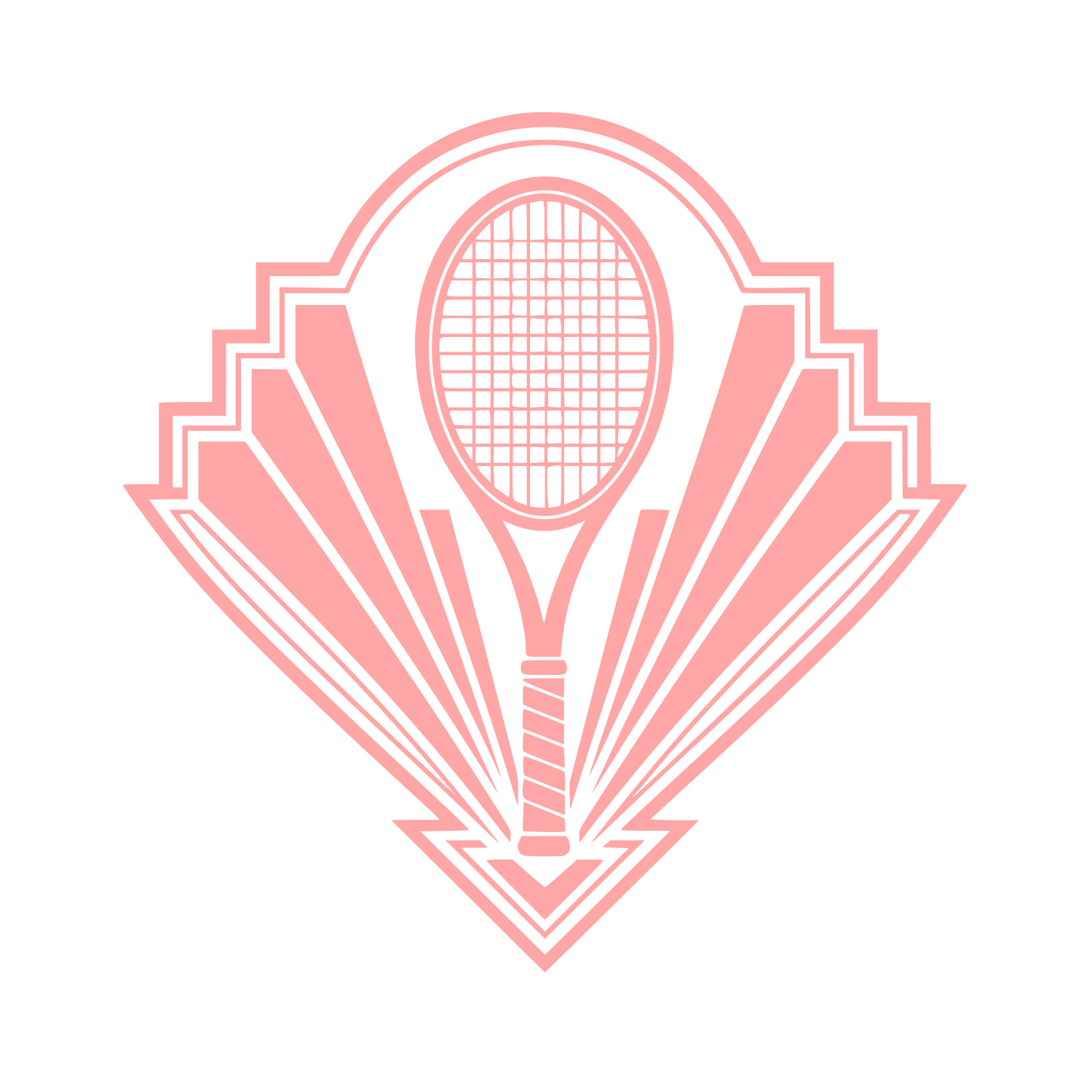 Art Deco Tennis Racket Logo #ffa6a6