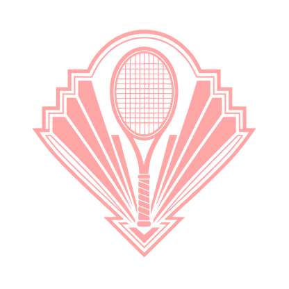Art Deco Tennis Racket Logo #ffa6a6