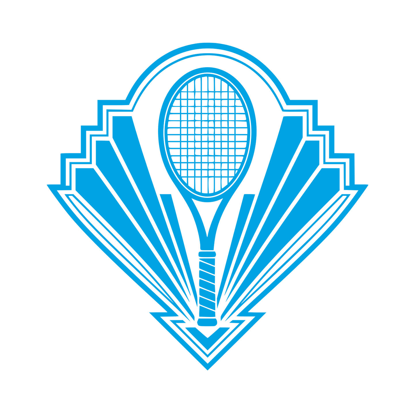 Art Deco Tennis Racket Logo #00a3e4