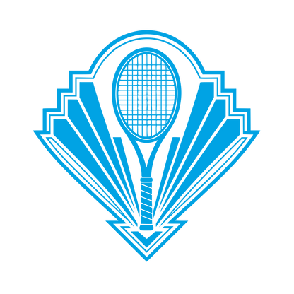 Art Deco Tennis Racket Logo #00a3e4