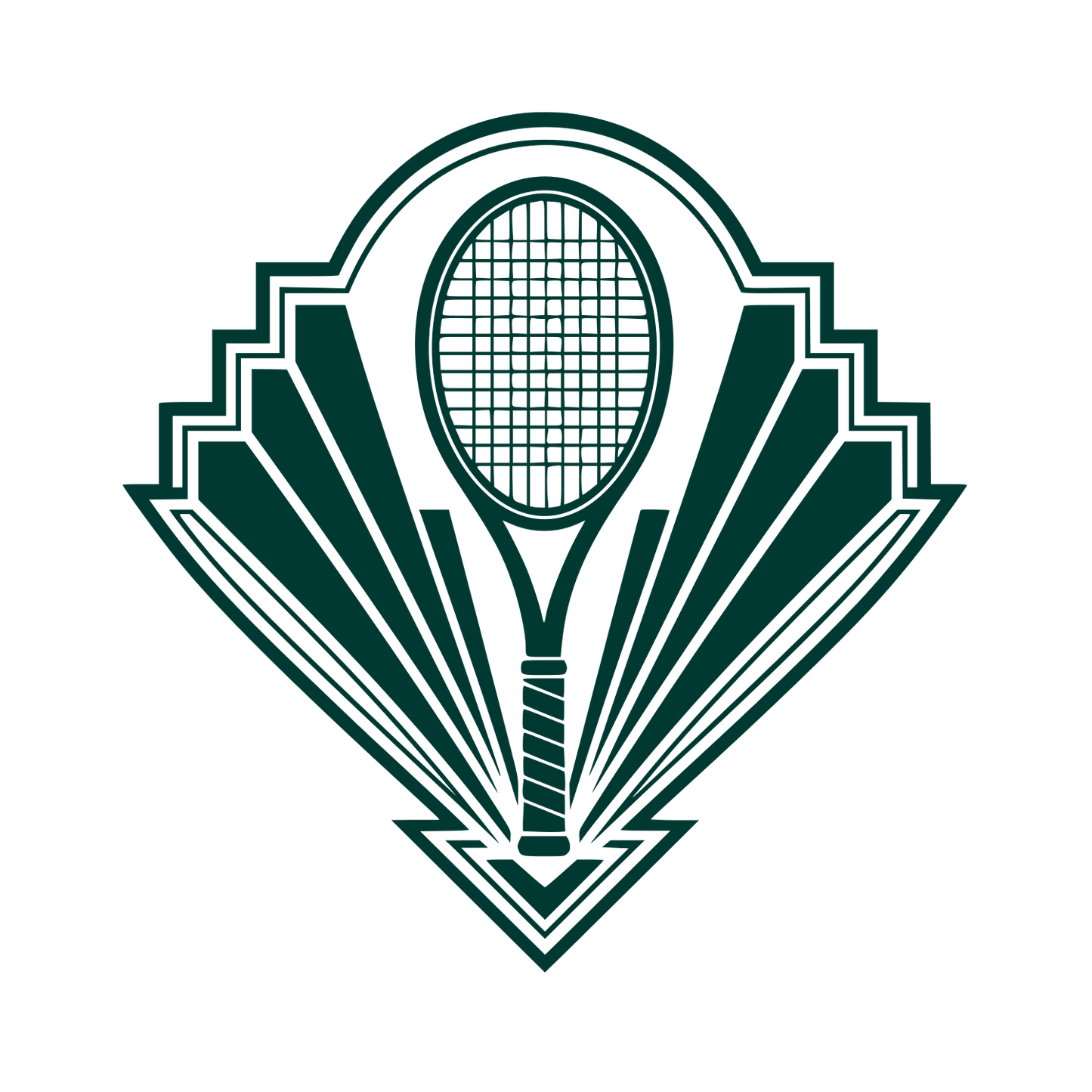 Art Deco Tennis Racket Logo #003932