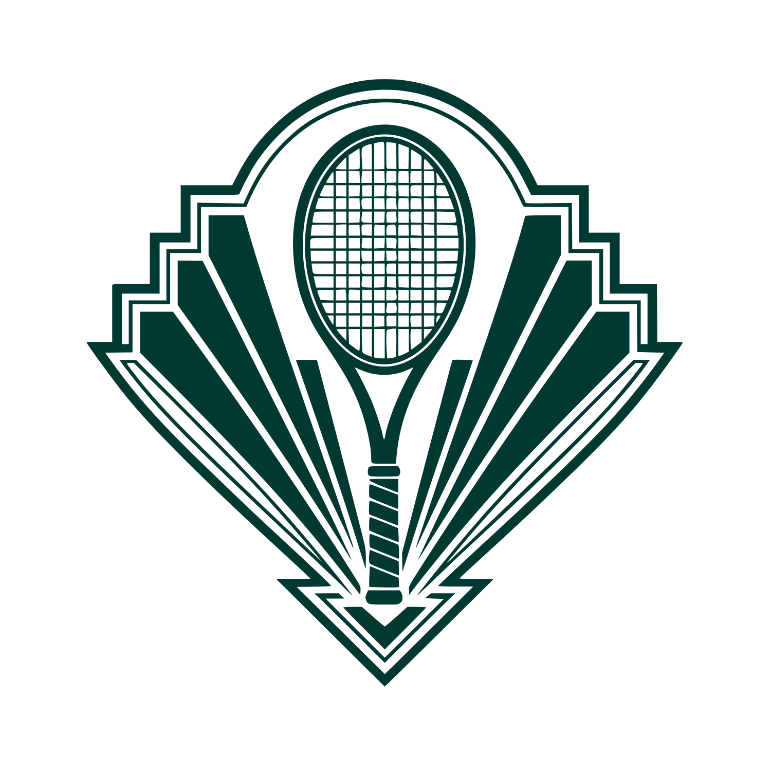 Art Deco Tennis Racket Logo #003932