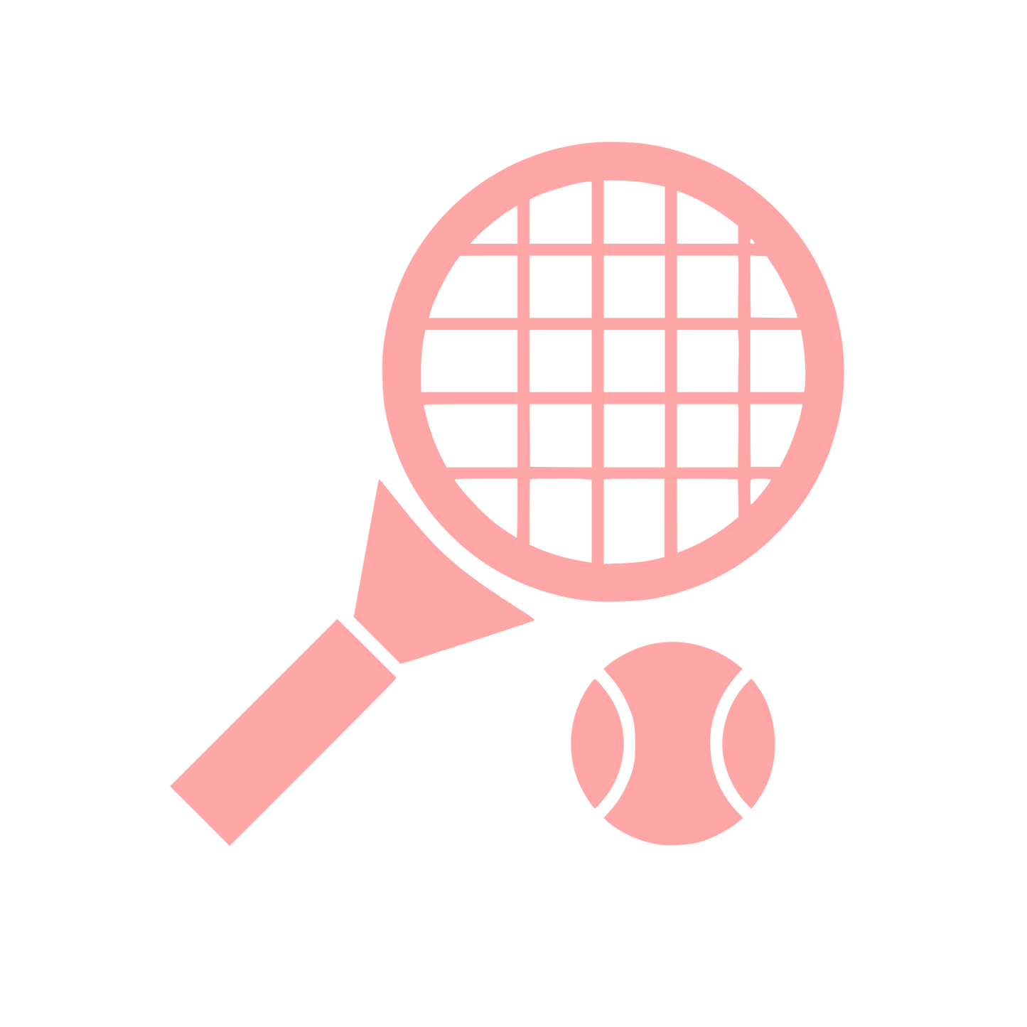 Tennis Racket and Ball Logo #ffa6a6