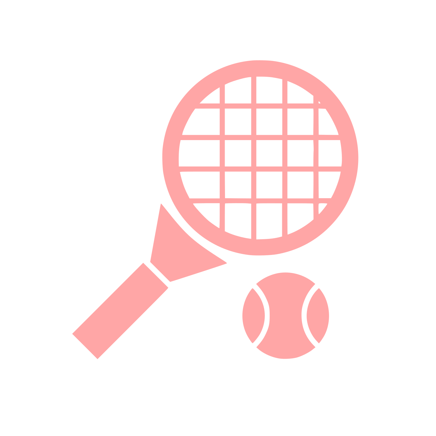 Tennis Racket and Ball Logo #ffa6a6