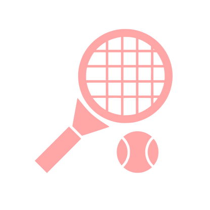 Tennis Racket and Ball Logo #ffa6a6