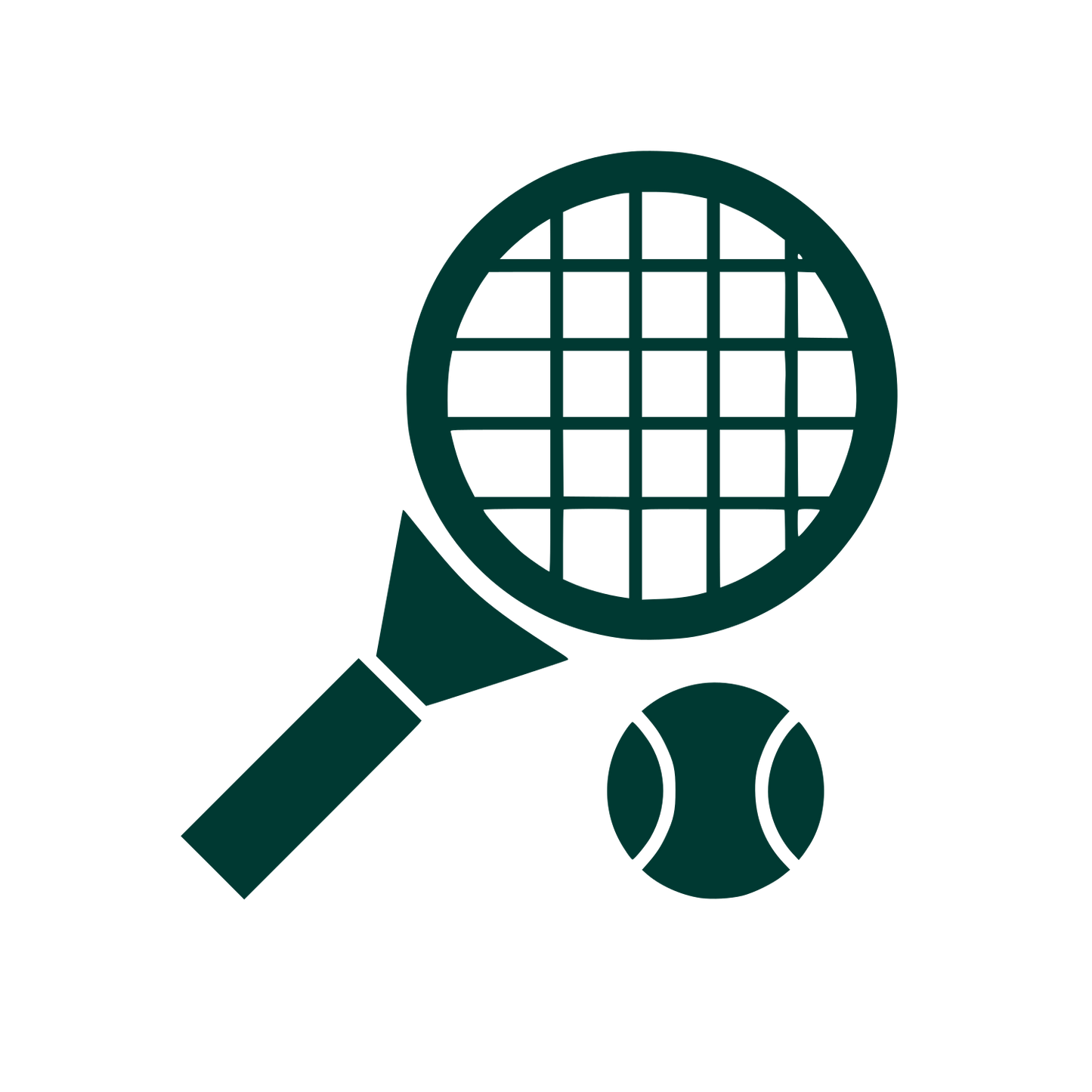 Tennis Racket and Ball Logo #003932