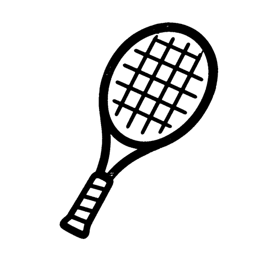 Tennis Racket Sketch Logo