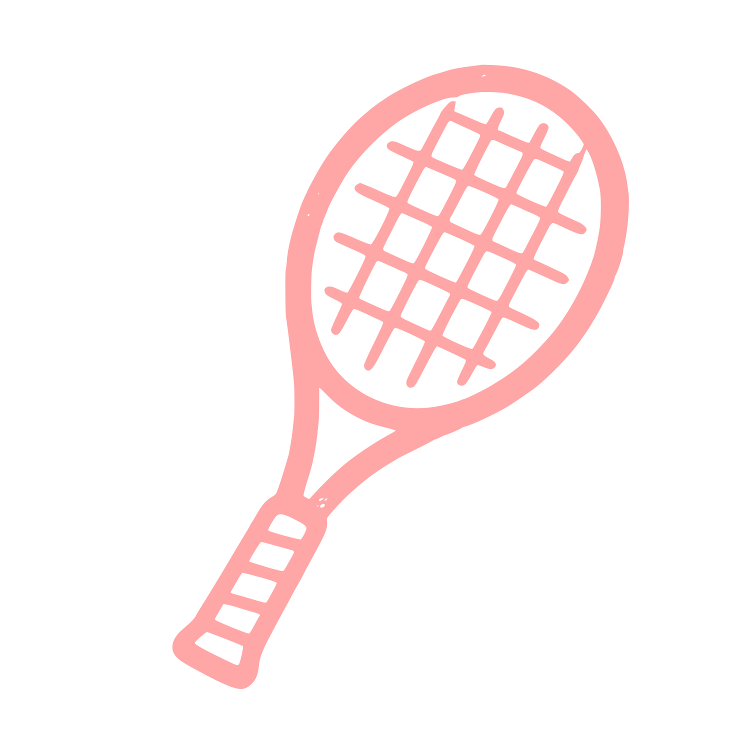Tennis Racket Sketch Logo #ffa6a6
