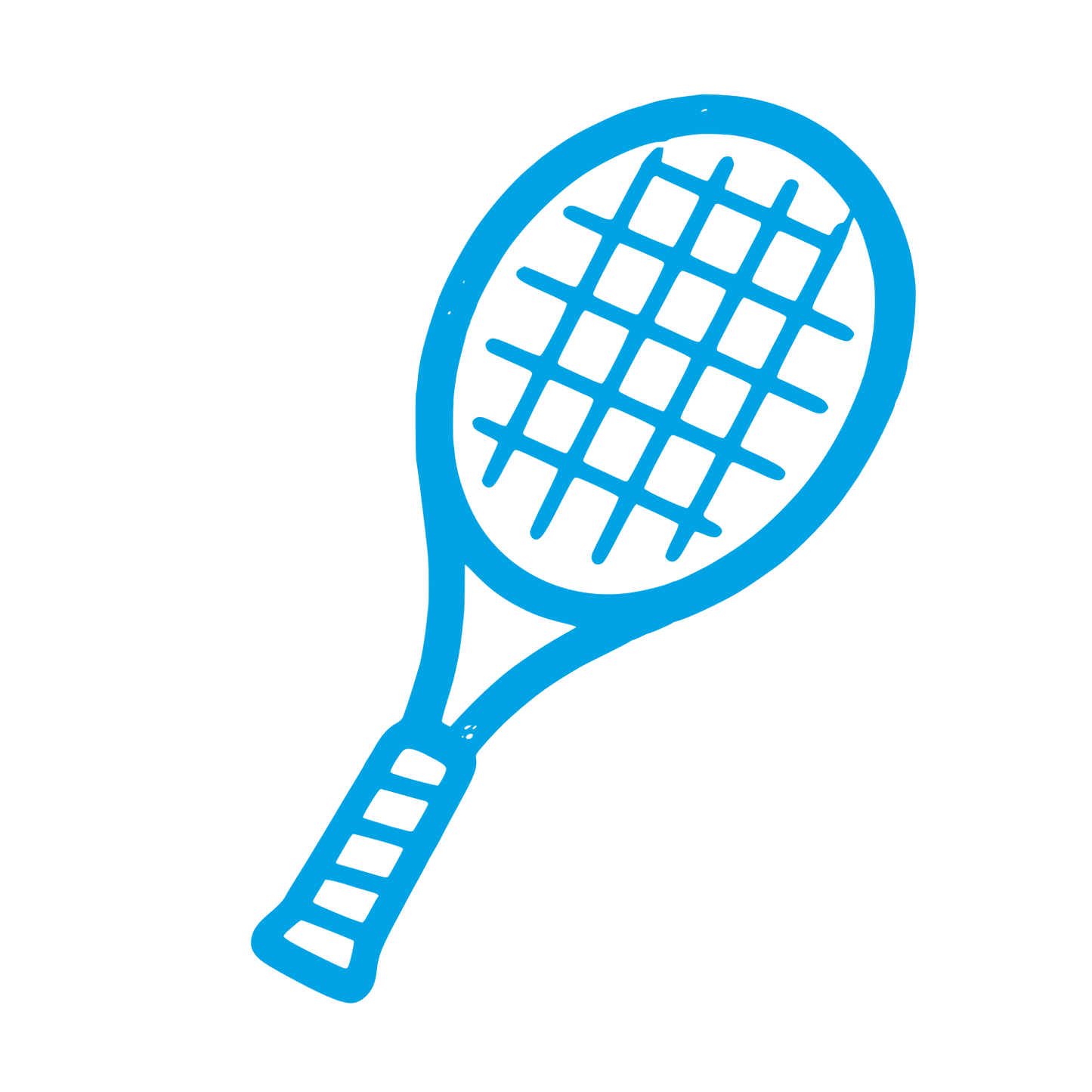 Tennis Racket Sketch Logo #00a3e4