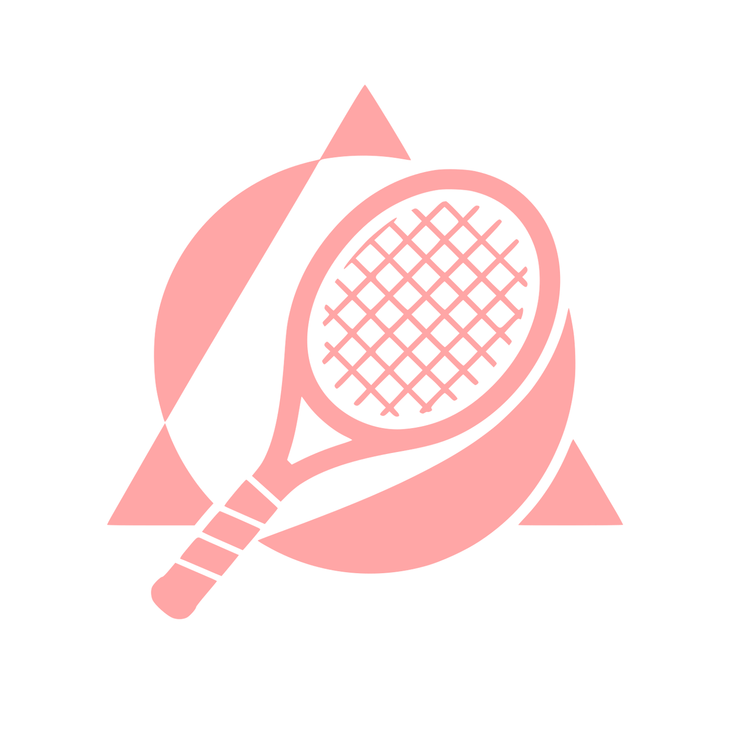 Tennis Racket Triangle Logo #ffa6a6