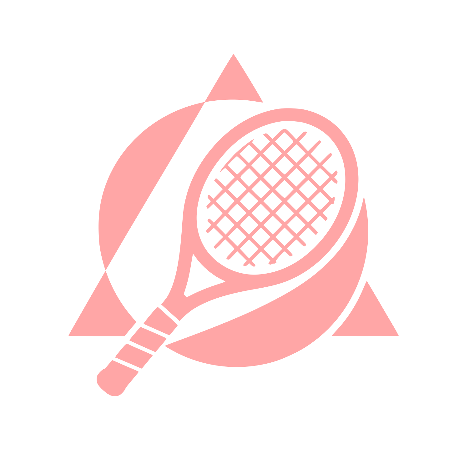 Tennis Racket Triangle Logo #ffa6a6
