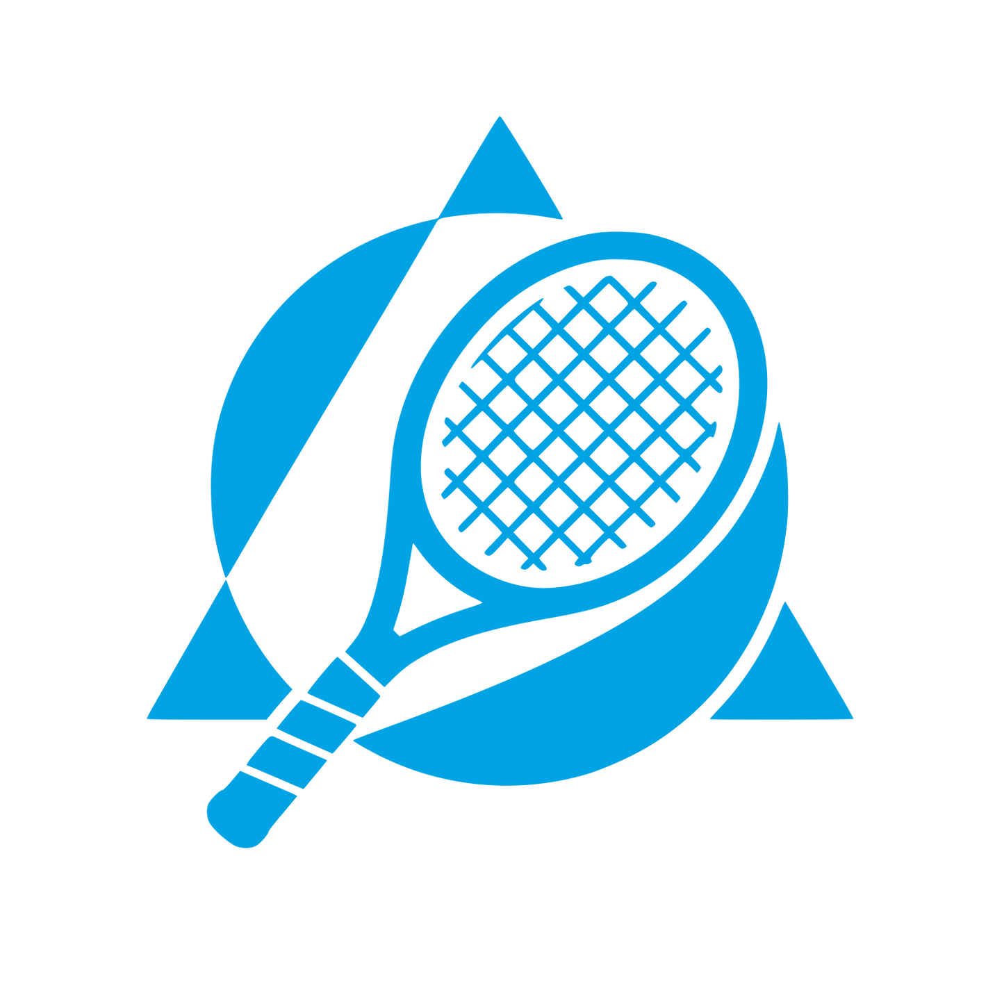 Tennis Racket Triangle Logo #00a3e4