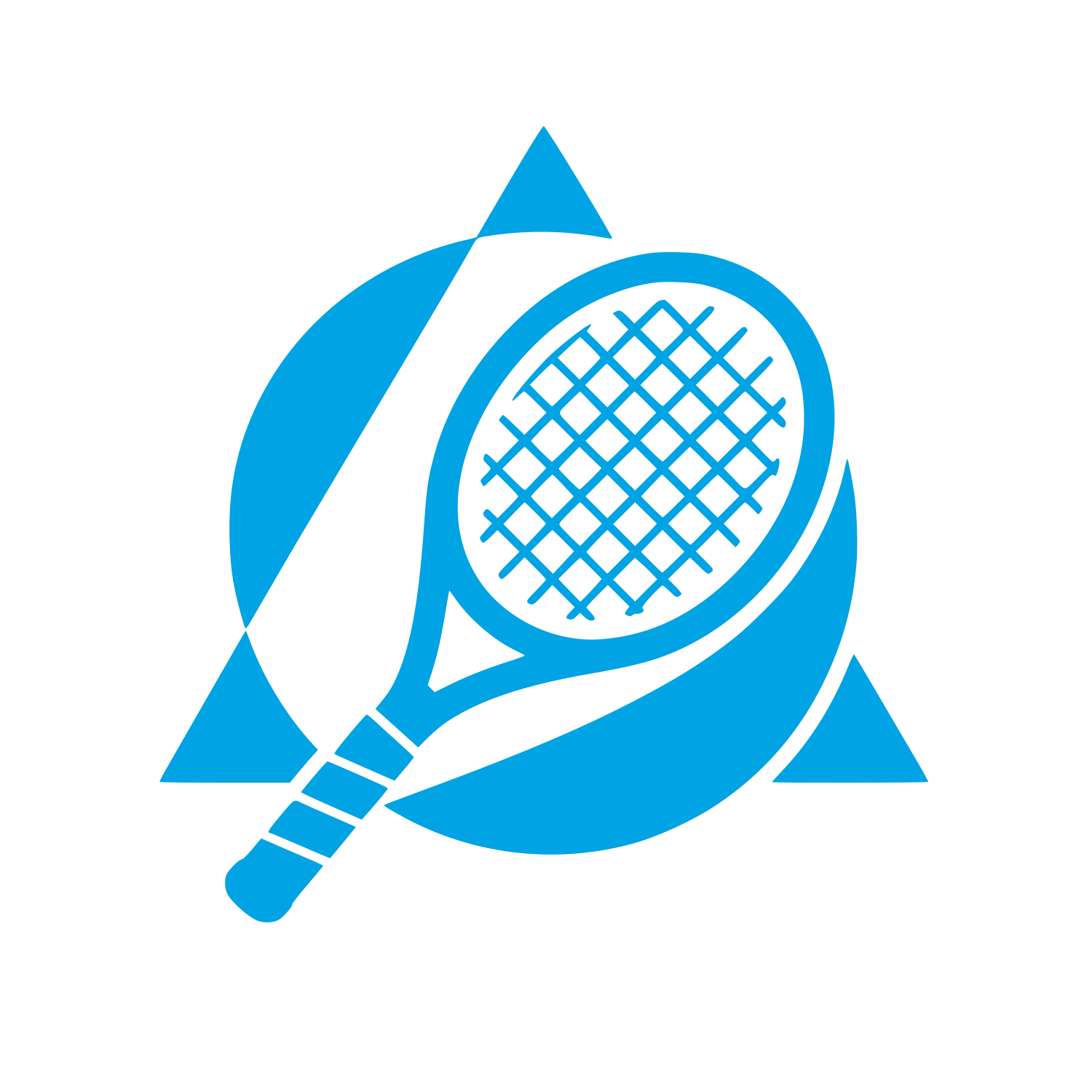 Tennis Racket Triangle Logo #00a3e4