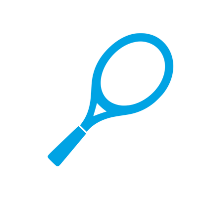 Tennis Racket Silhouette Logo #00a3e4