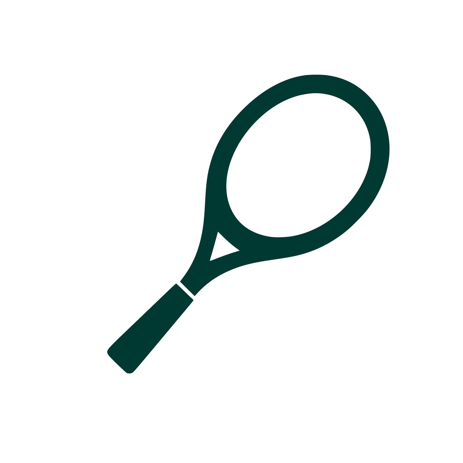 Tennis Racket Silhouette Logo #003932
