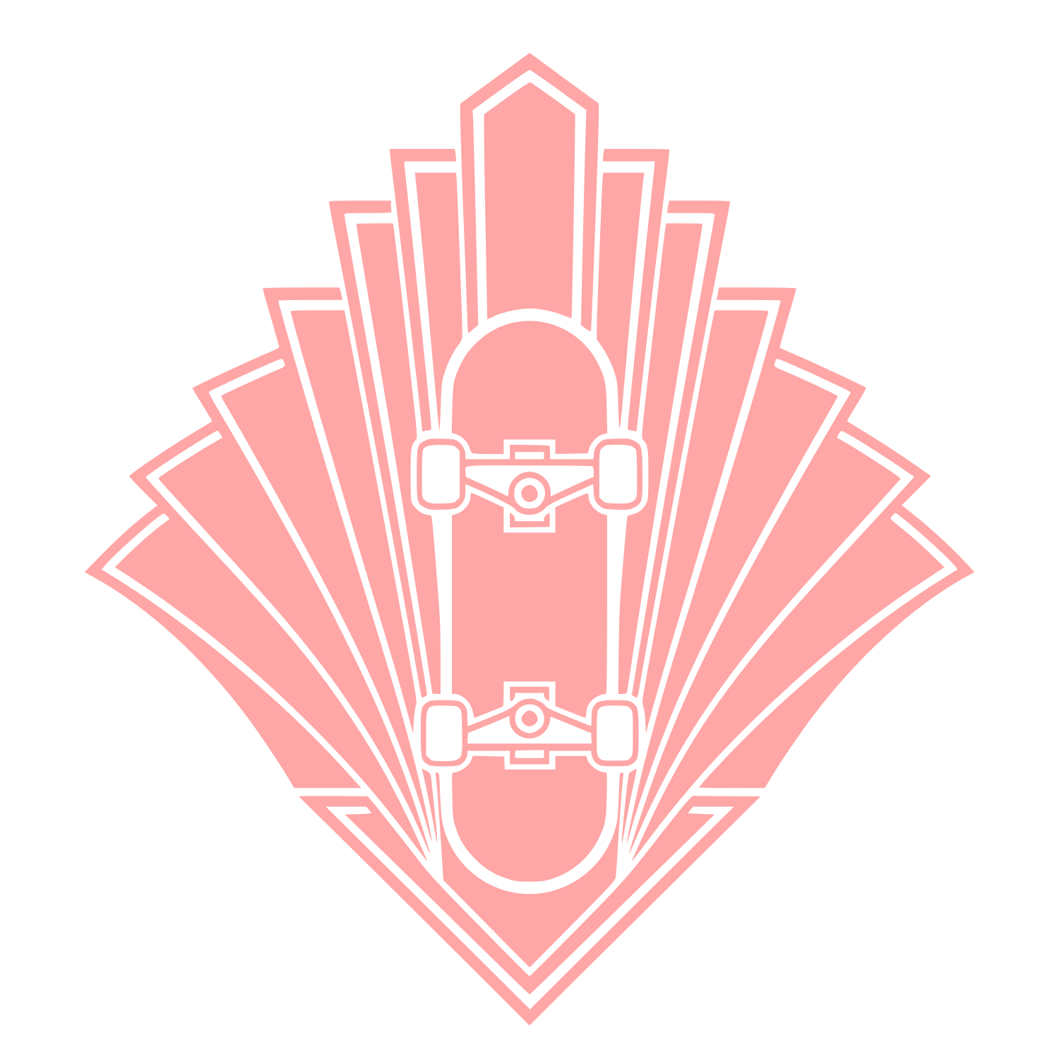 Art Deco Skateboard Logo #ffa6a6