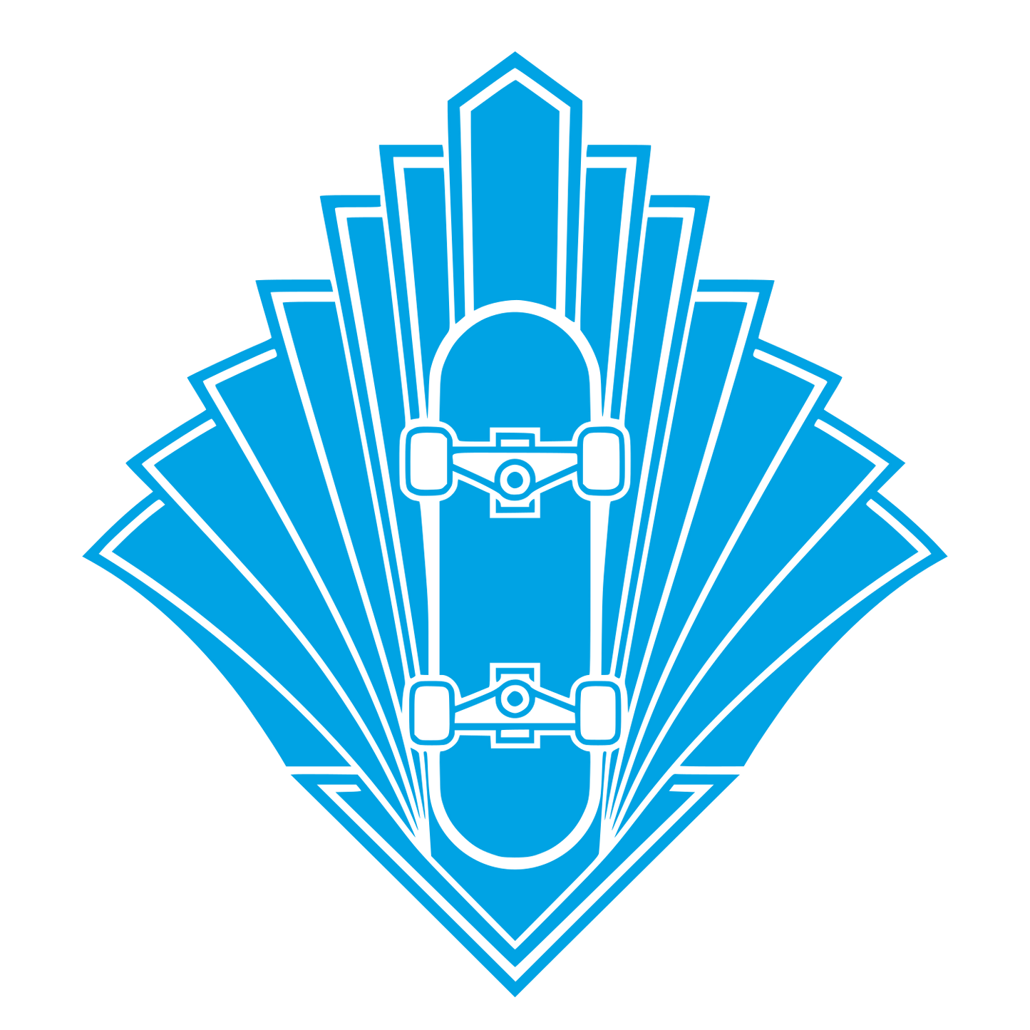 Art Deco Skateboard Logo #00a3e4