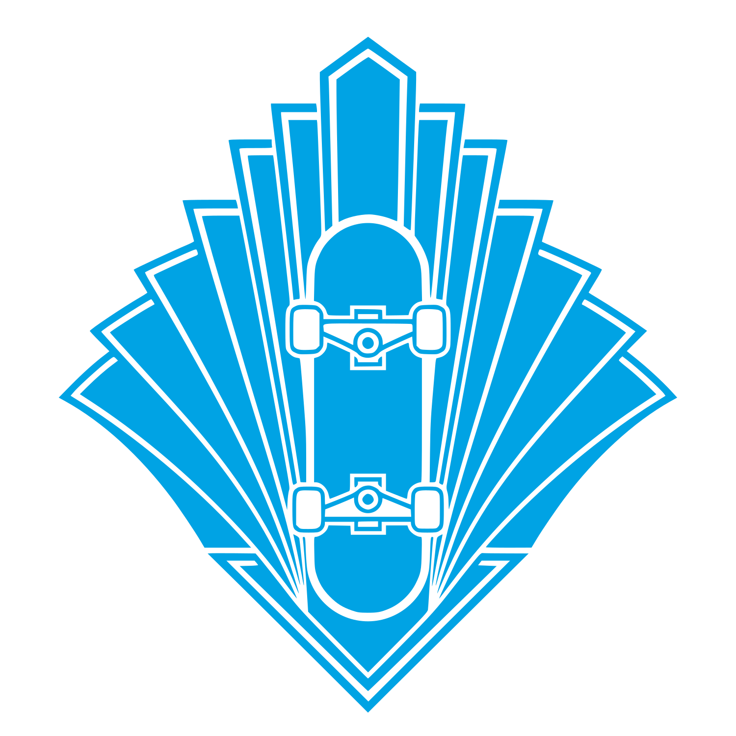Art Deco Skateboard Logo #00a3e4