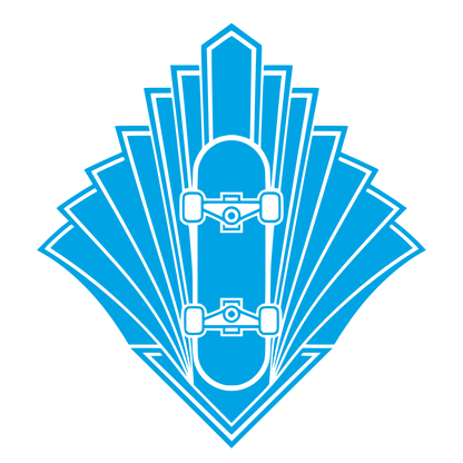 Art Deco Skateboard Logo #00a3e4
