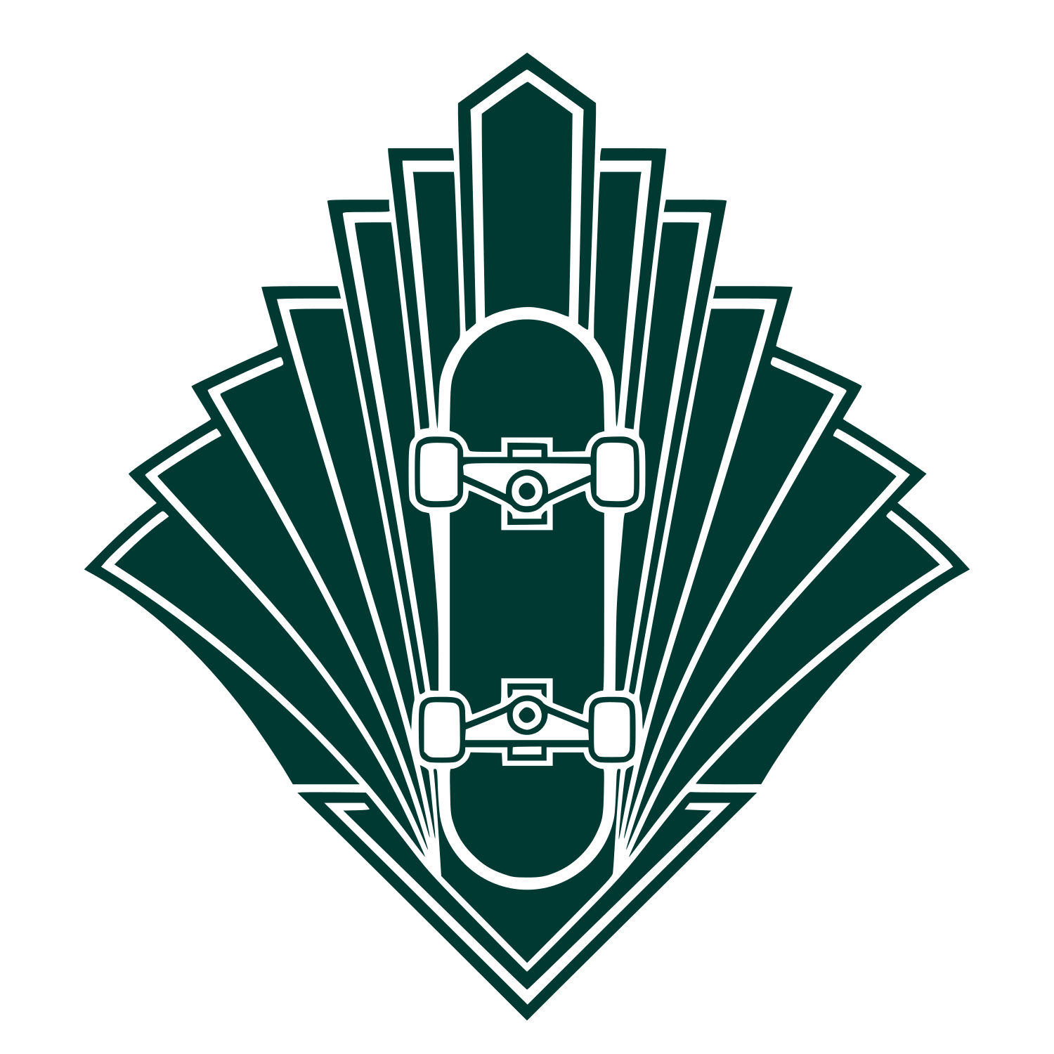 Art Deco Skateboard Logo #003932