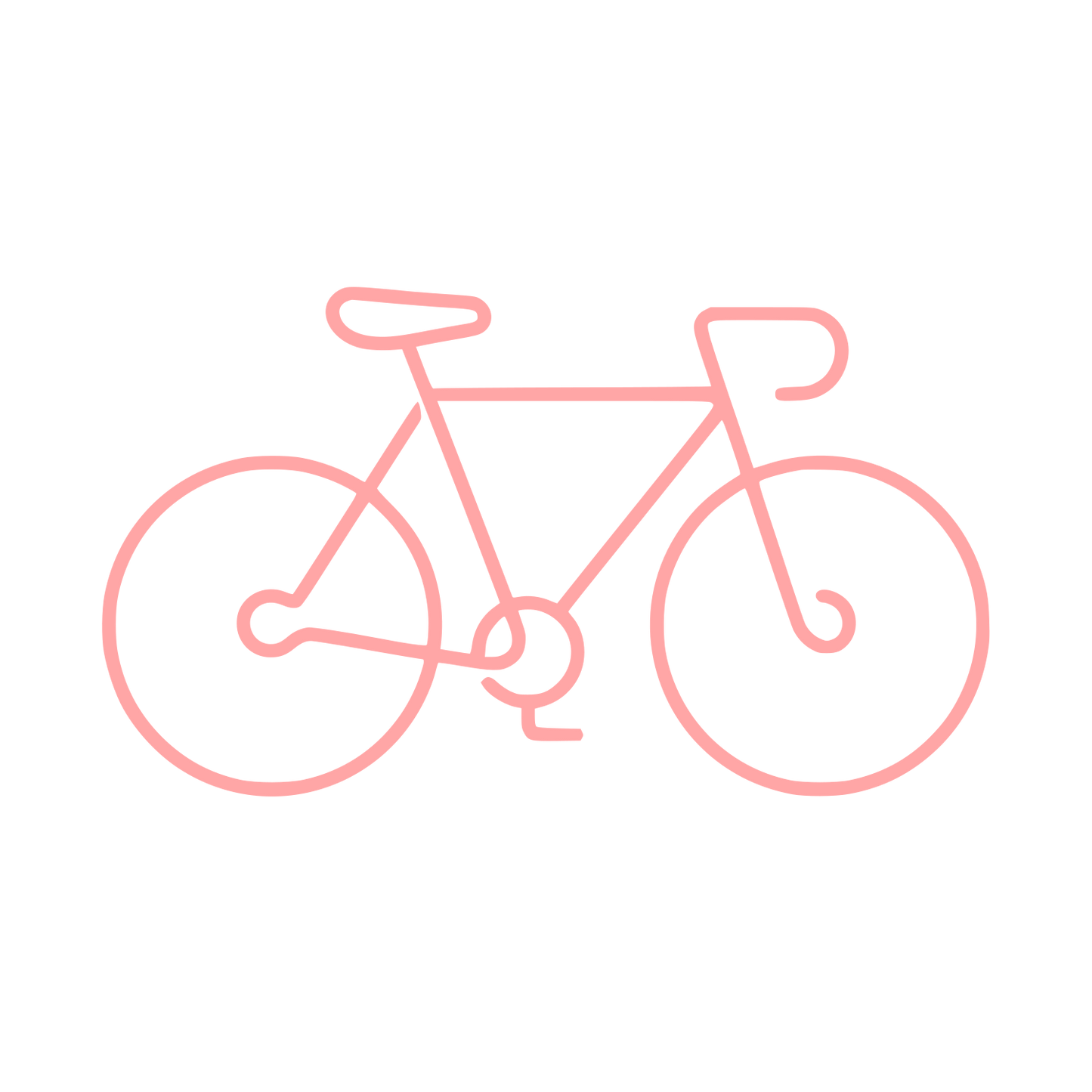 Road Bicycle Outline Logo #ffa6a6