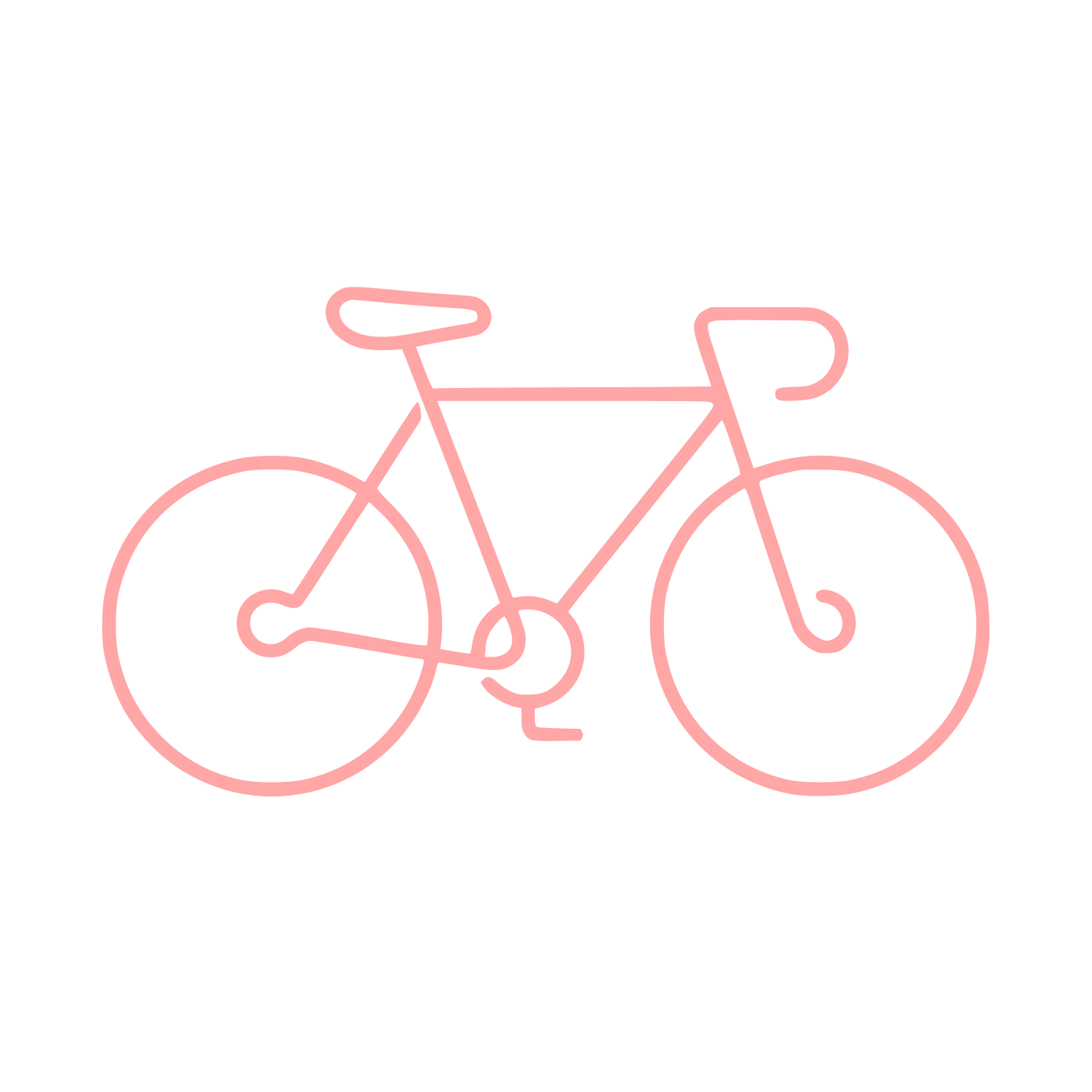 Road Bicycle Outline Logo #ffa6a6