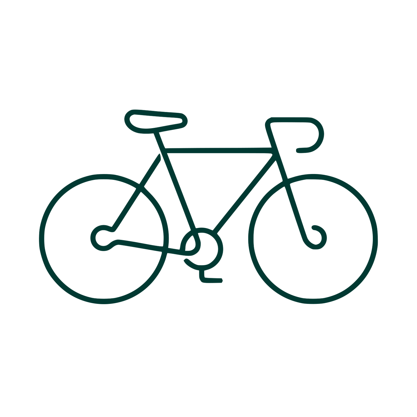 Road Bicycle Outline Logo #003932