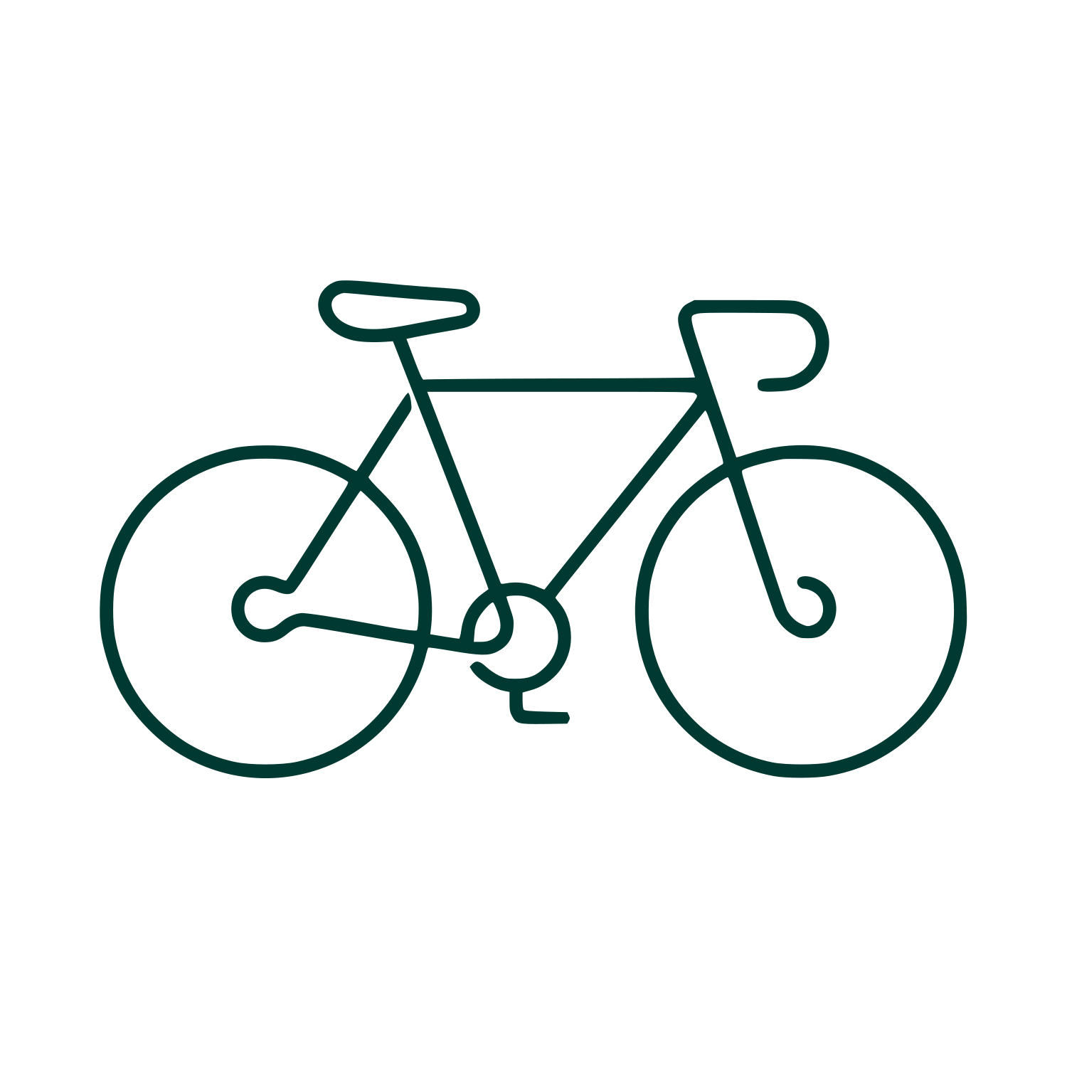 Road Bicycle Outline Logo #003932