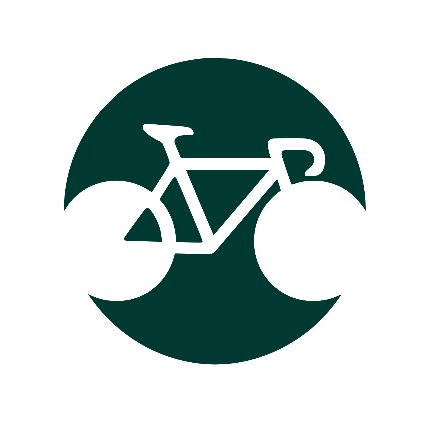 Bicycle Circle Badge Logo #003932