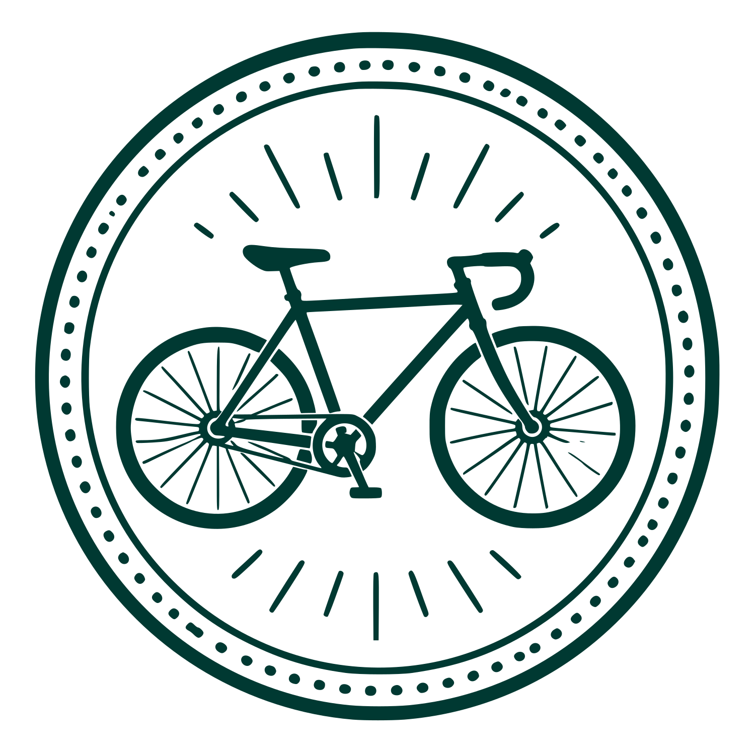 Bicycle Circle Badge Logo #003932