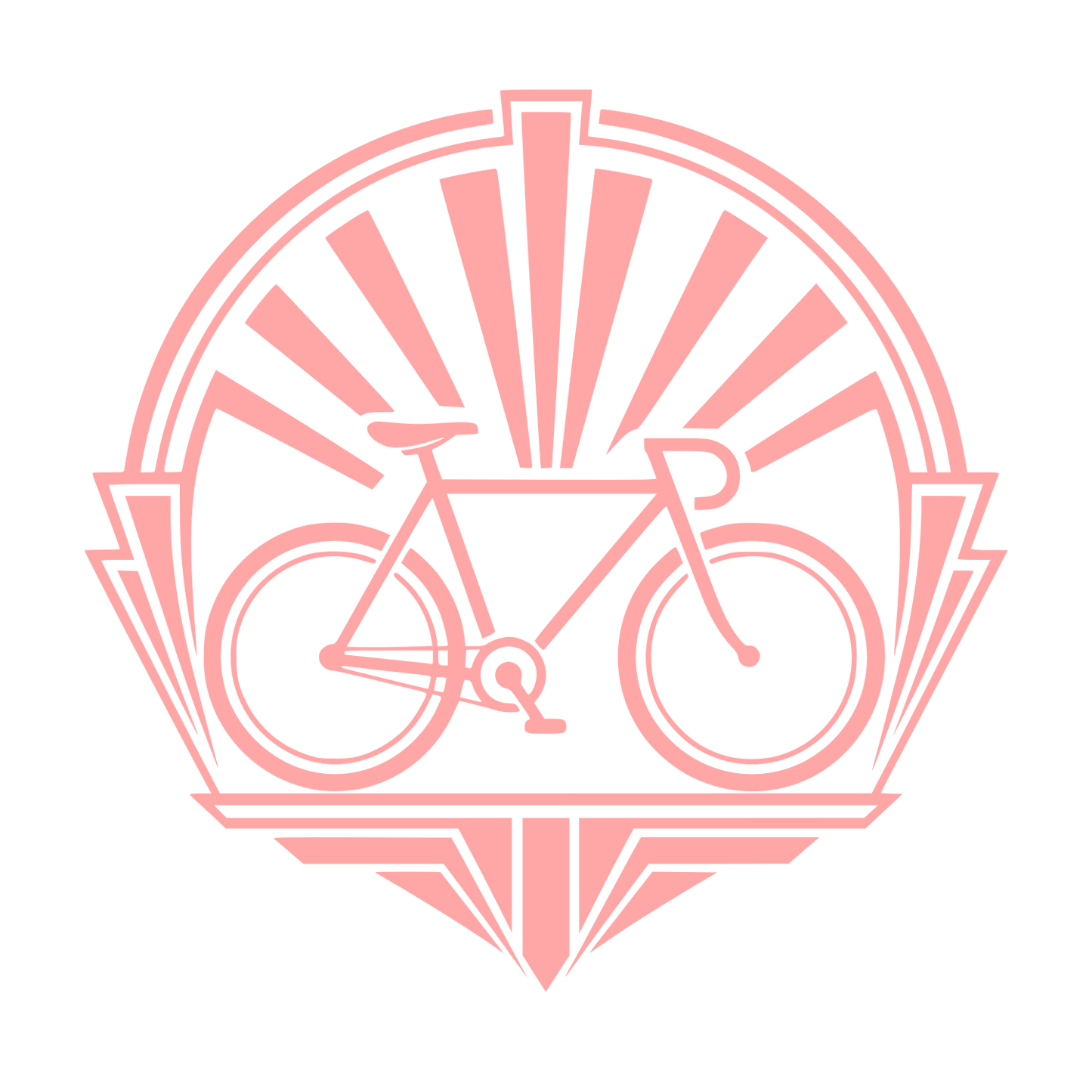 Art Deco Bicycle Emblem Logo #ffa6a6