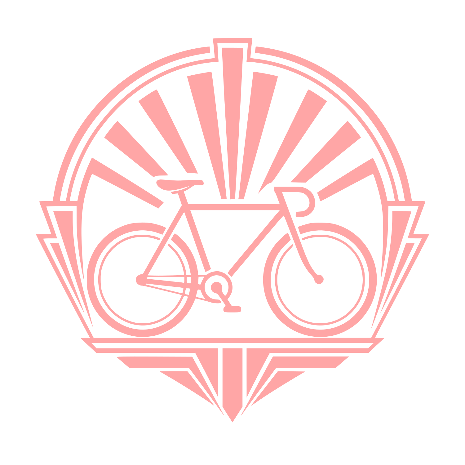 Art Deco Bicycle Emblem Logo #ffa6a6