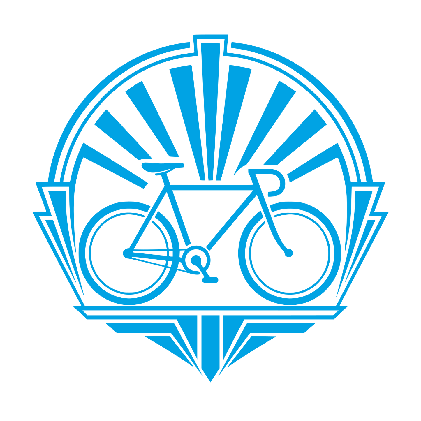 Art Deco Bicycle Emblem Logo #00a3e4