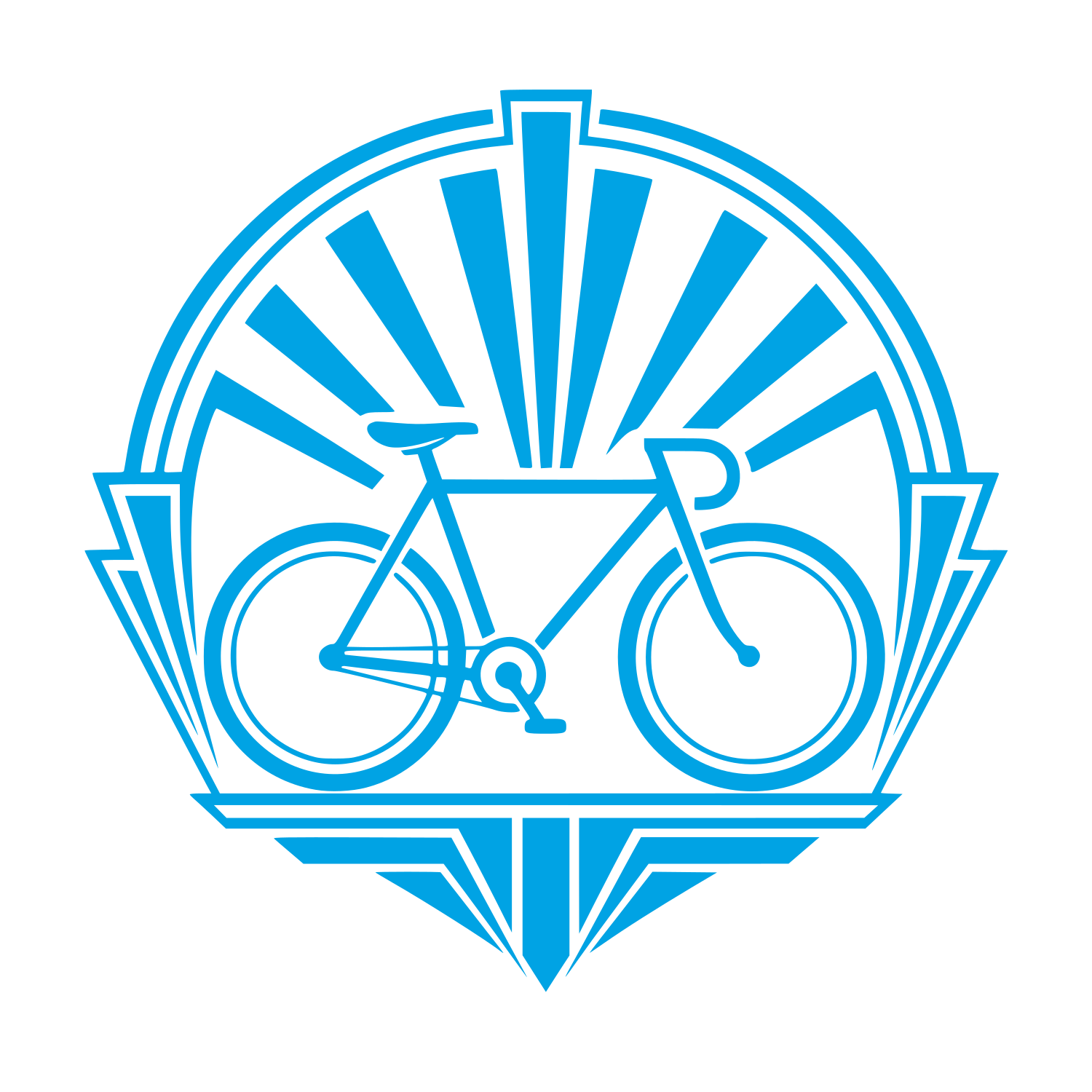 Art Deco Bicycle Emblem Logo #00a3e4