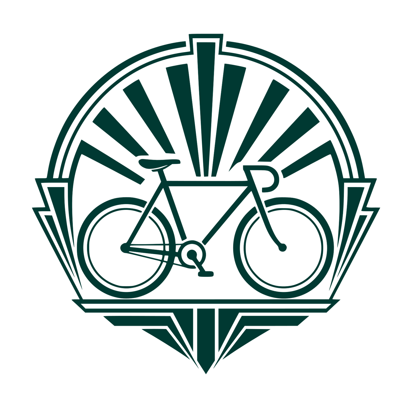 Art Deco Bicycle Emblem Logo #003932