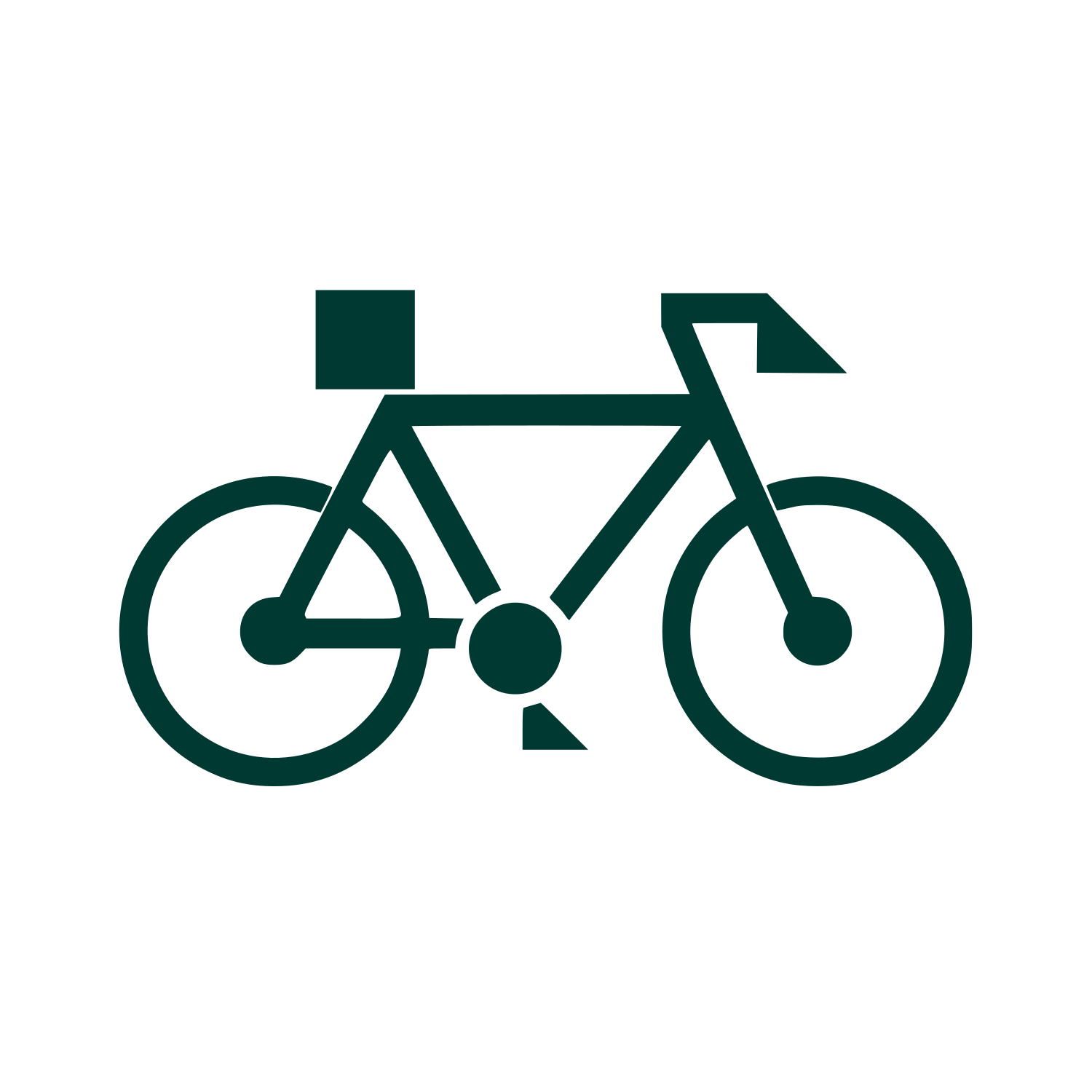 Geometric Bicycle Logo #003932