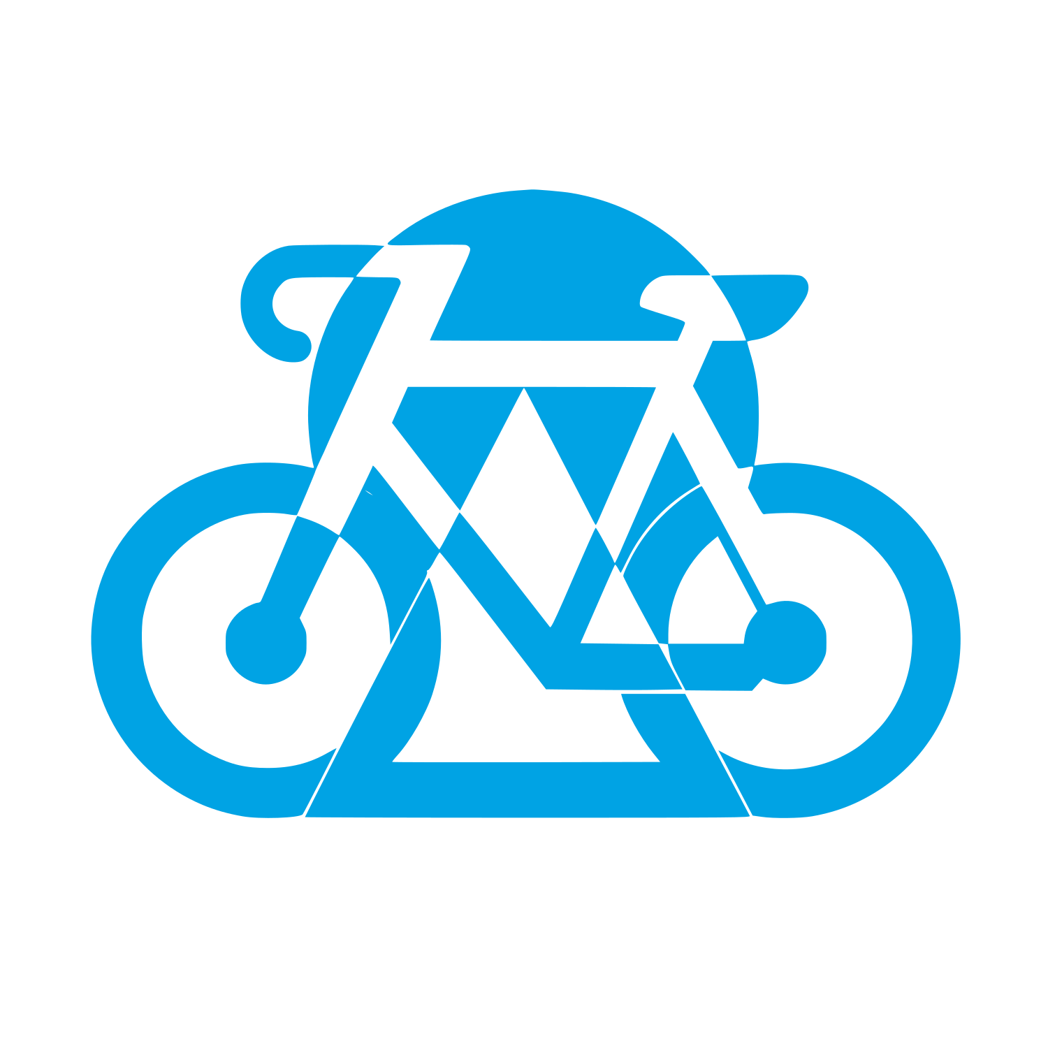 Geometric Bicycle Frame Logo #00a3e4