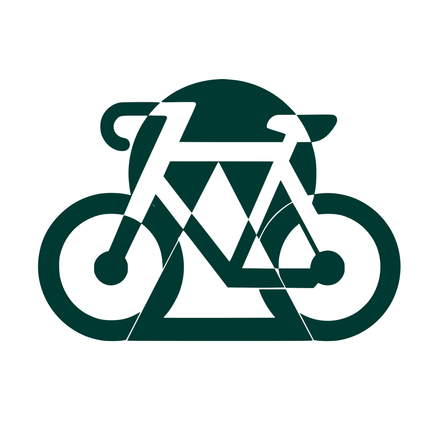 Geometric Bicycle Frame Logo #003932