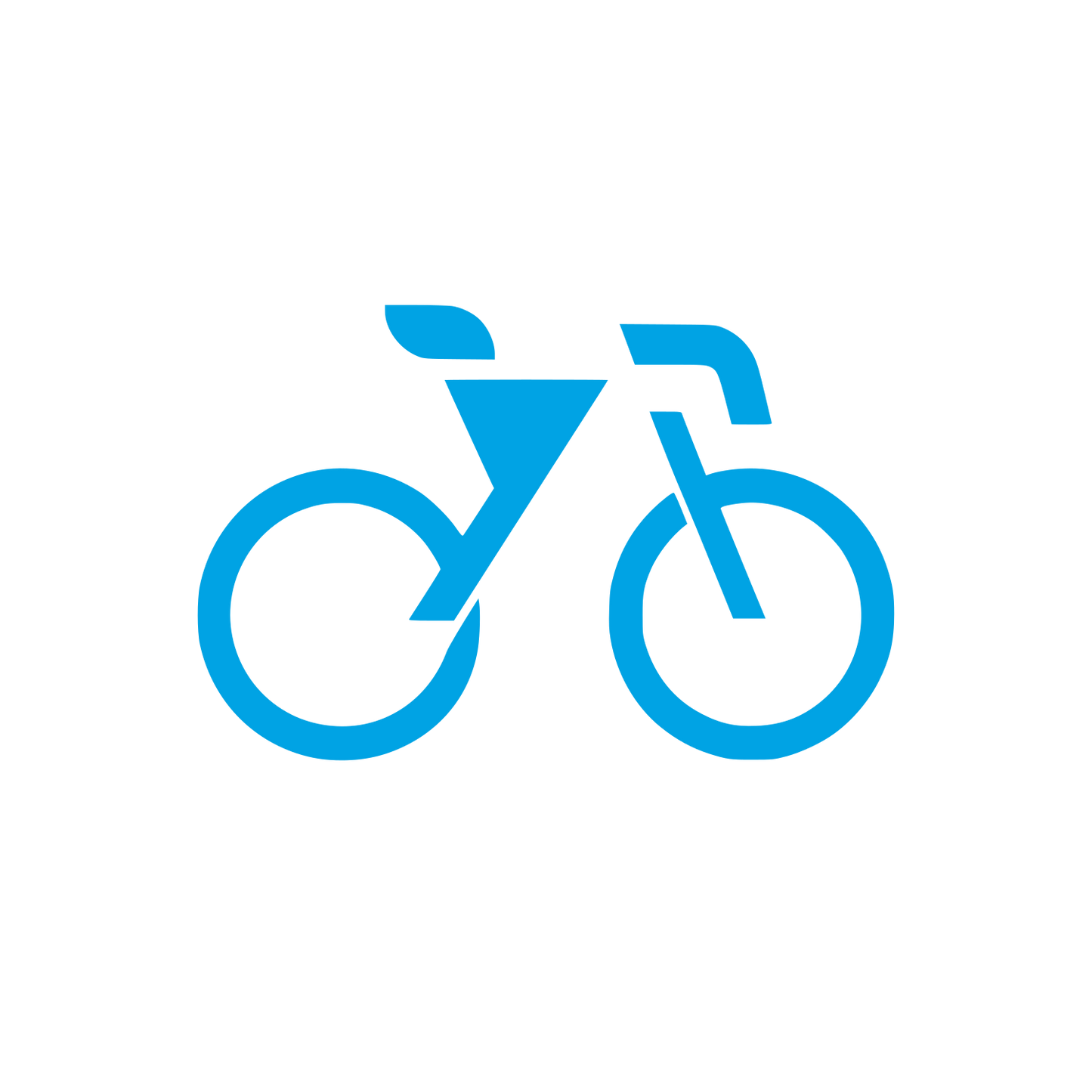 Minimalist Bicycle Logo #00a3e4