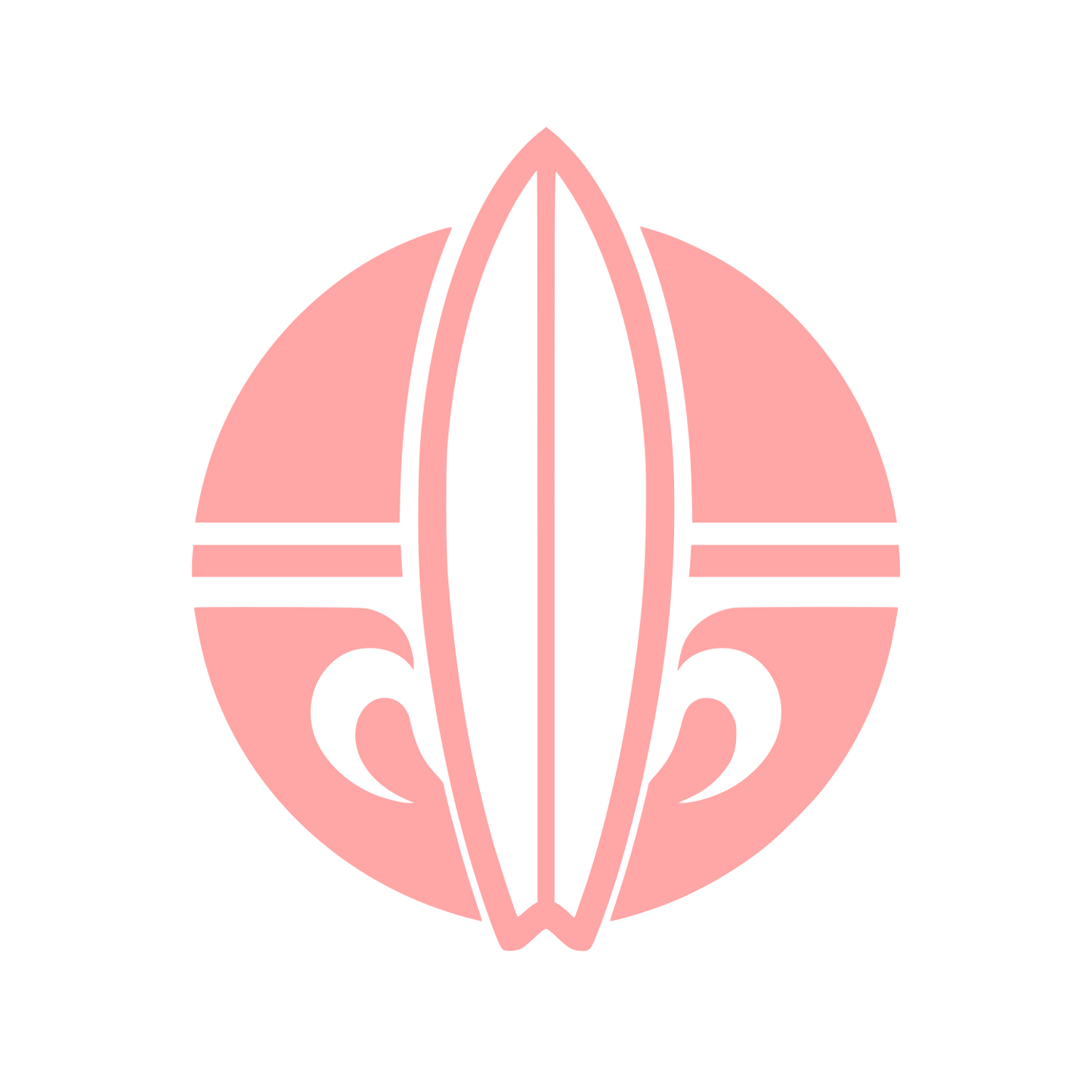 Surfboard Circle Emblem Logo #ffa6a6