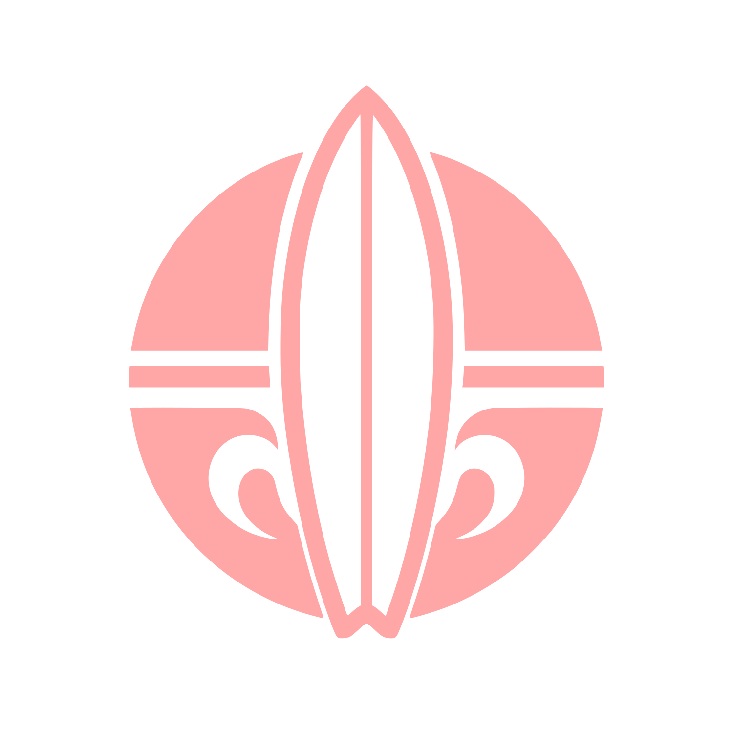 Surfboard Circle Emblem Logo #ffa6a6