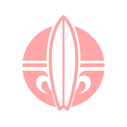 Surfboard Circle Emblem Logo #ffa6a6