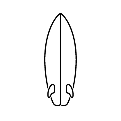 Surfboard with Fins Logo