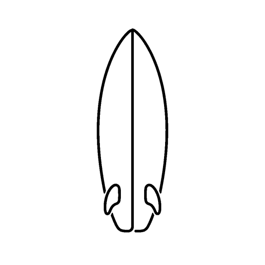 Surfboard with Fins Logo